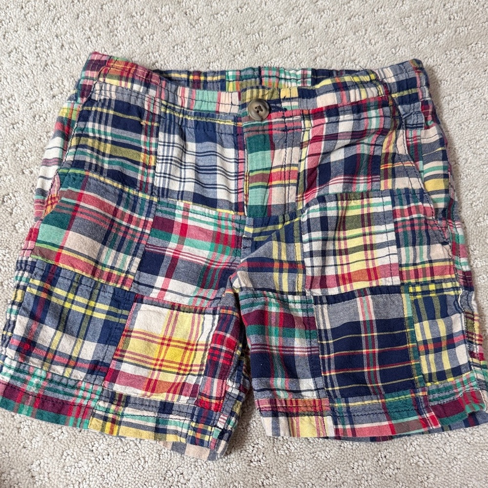 Polo by Ralph Lauren Multicolor Plaid Shorts with Navy Trim
